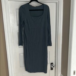 MATERNITY - Hello MIZ Smoky Blue Dress with Tie Waist